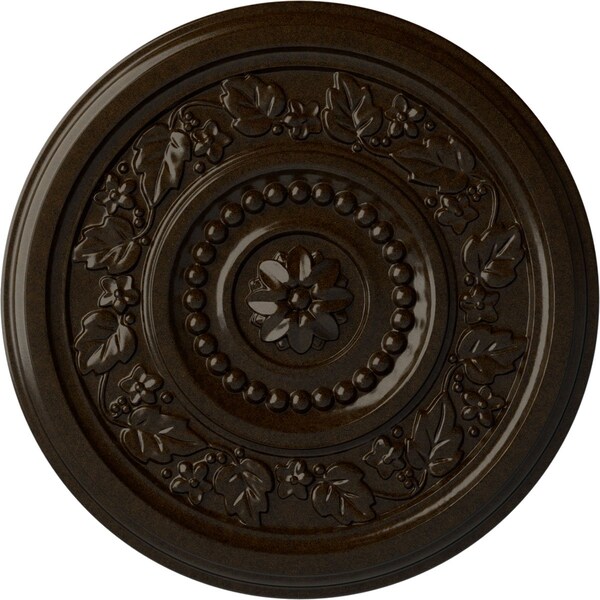 Ekena Millwork Marseille Ceiling Medallion (Fits Canopies up to 4 1/4"), Hand-Painted Bronze, 16 1/8"OD x 5/8"P CM16MABZS - main